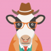 Hipster Cow Avatar